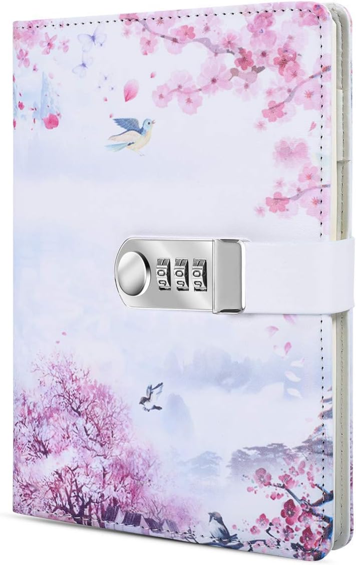 ToiM PU Leather Journal, A5 Secret Diary with Lock (Spring)