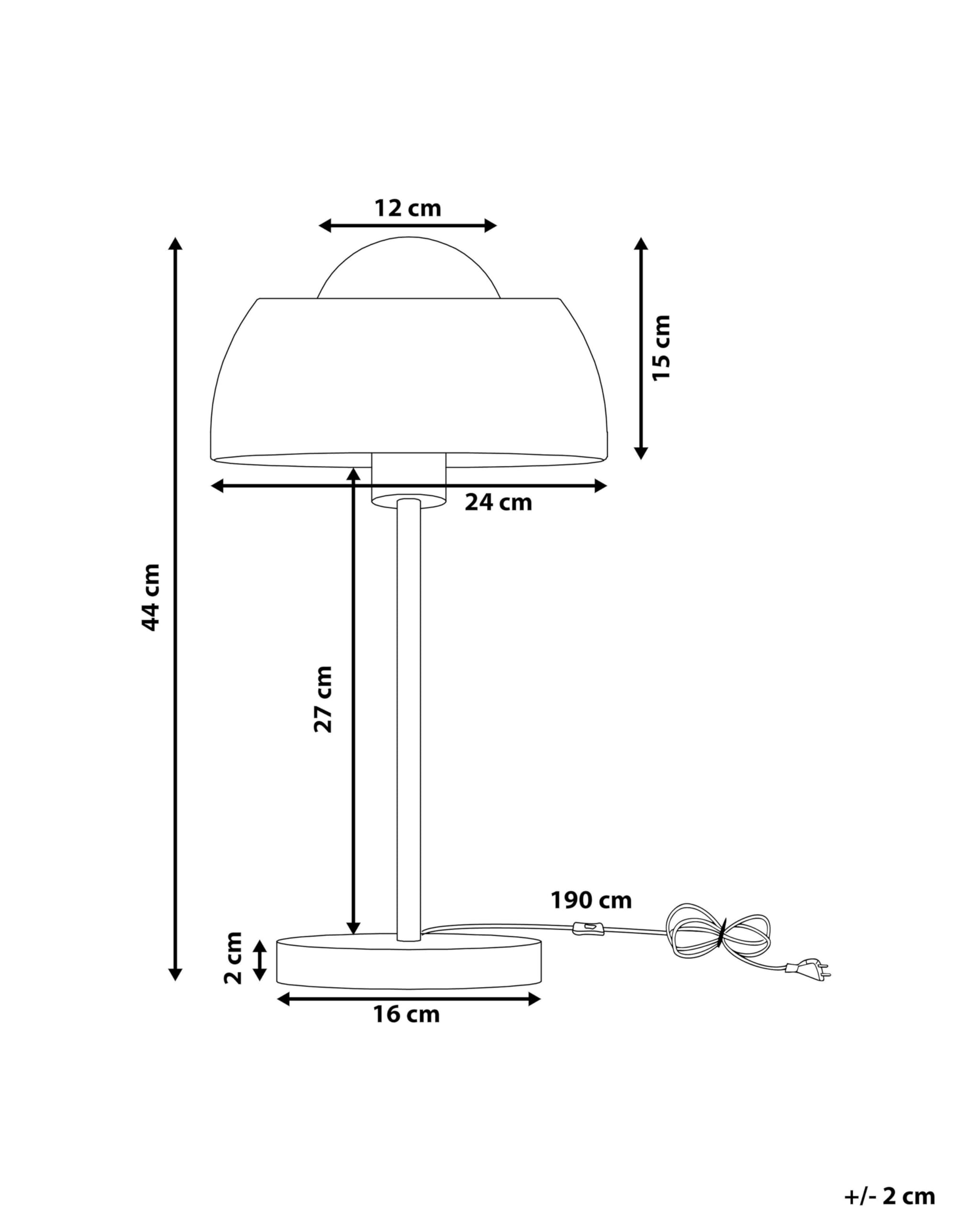 Beliani Lámpara de mesa de metal cobrizo 44 cm pantalla redonda interruptor cable moderno industrial Senette