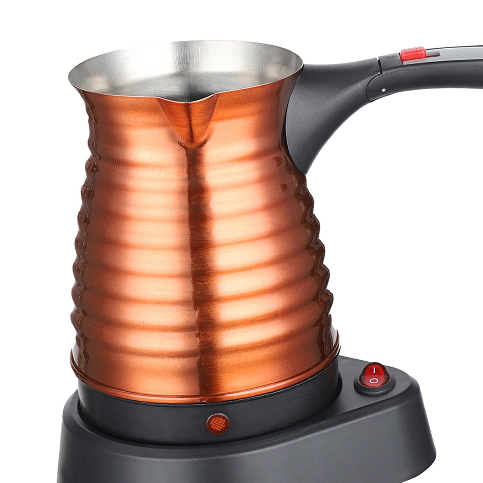 Caffettiera Elettrica in Acciaio Inox Caraffa Latte da 500ml con Manico Lungo Bollitore Turco caffè Riscaldatore Multifunzione Adatta per Casa Regalo