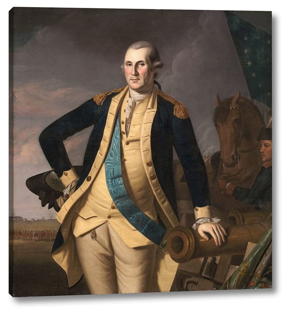 George Washington at the Battle of Princeton by Charles Willson Peale - 15" x 16" Canvas Art Print Gallery Wrapped - Ready to Hang