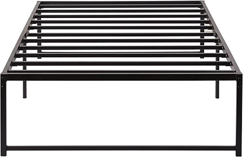 Miniatura 44 de VECELO - Base de cama metálica, no necesita somier, base de colchón, soporte de listones de acero, color negro, tamaño king