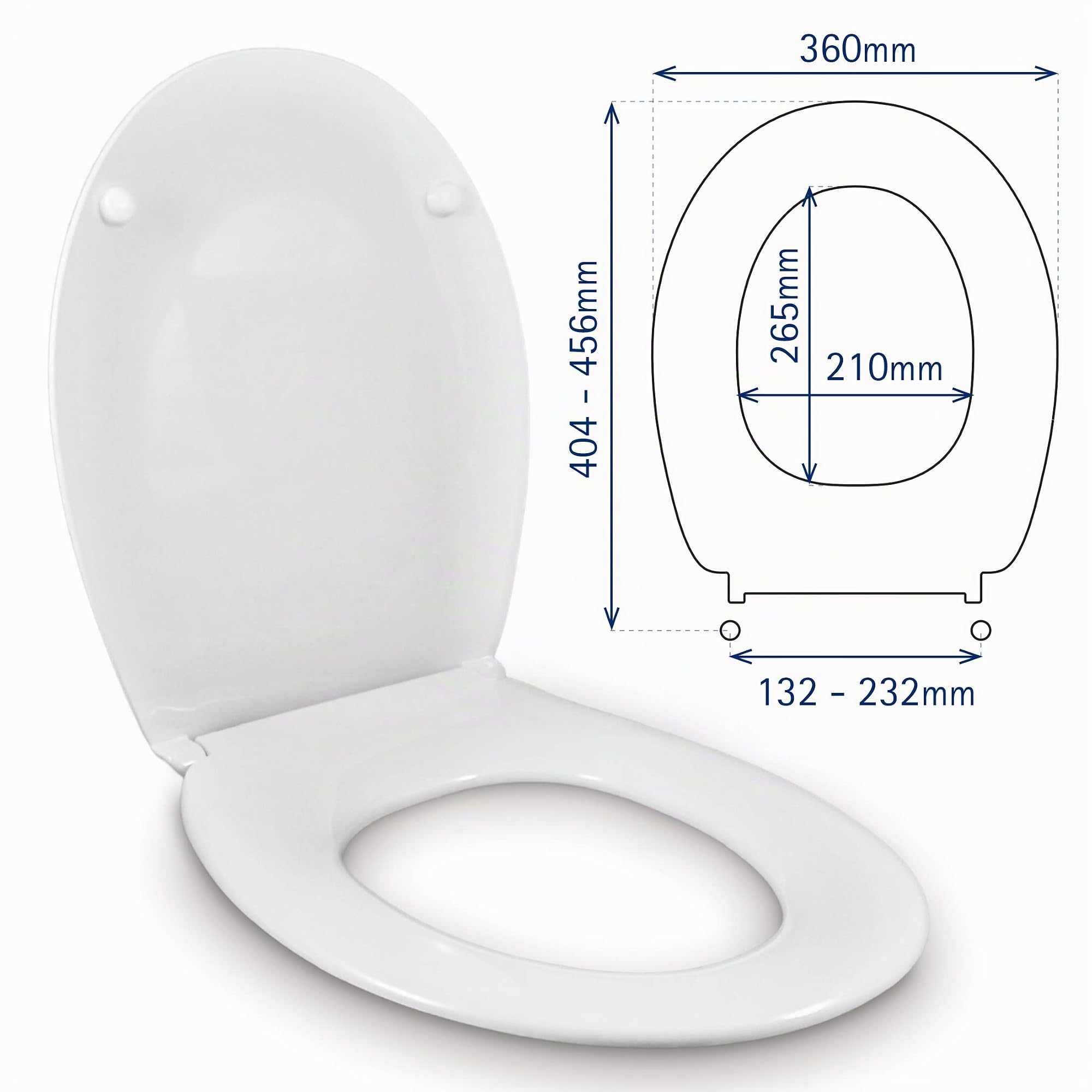 TAPA WC COMPATIBLE | FORMA O | ASIENTO INODORO ESTÁNDAR UNIVERSAL