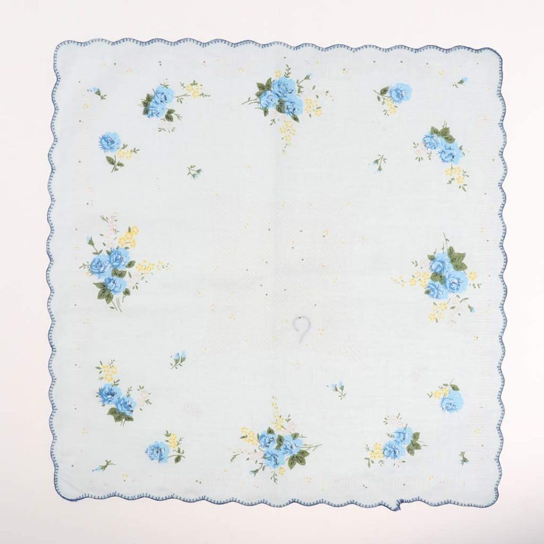 NIDONE 10pcs femme vintage à imprimé floral mouchoir en coton Hanky ​​Ensemble en vrac broderie