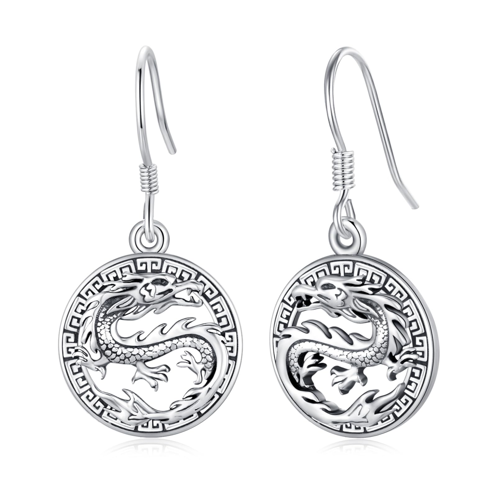 CUOKA MIRACLEChinese Zodiac Earrings,925 Sterling Silver Animal Paper-cut Style Dangle Earrings Vintage Retro Jewelry Zodiac Jewelry Gifts for Women Girls Birthday Christmas