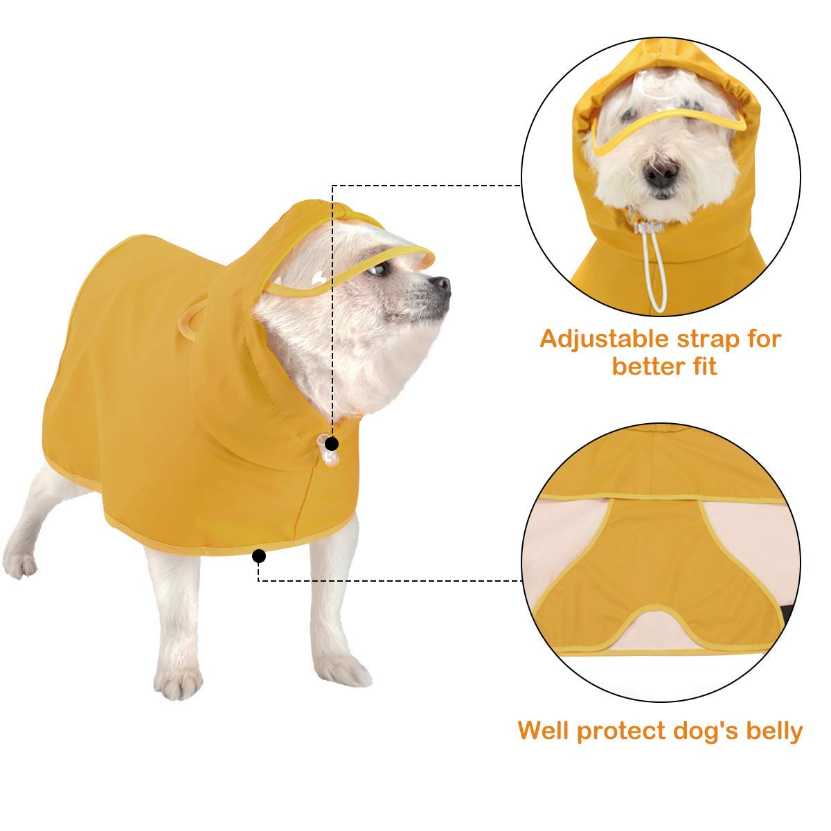 Yellow Dog Raincoat Puppy Waterproof 