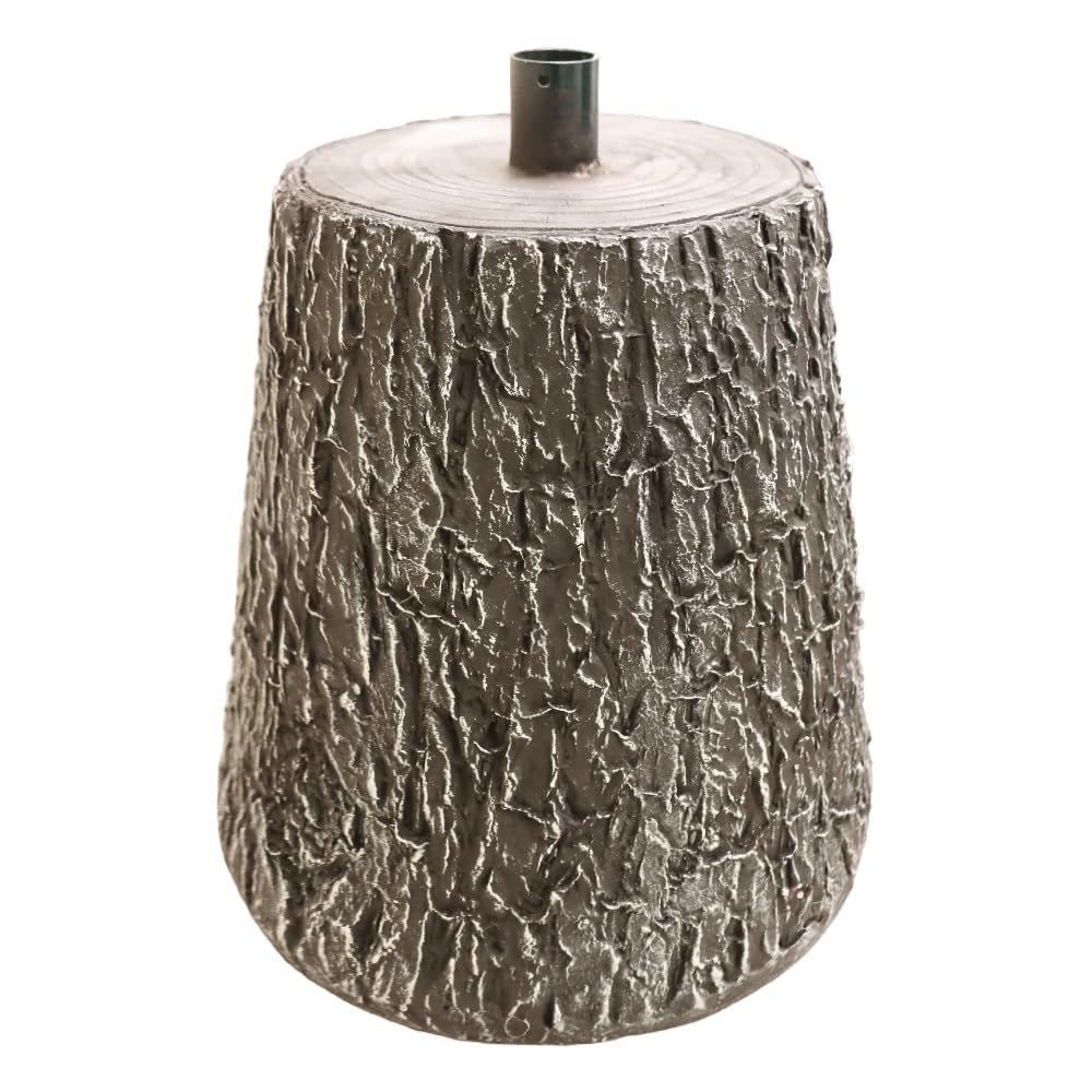Base Supporto Albero di Natale da 180 a 270h cm in Magnesia - Forma Tronco, Effetto Legno Realistico, Base Solida, Attacco Universale, Ganci, Attacco Metallo, Decorazioni - Marrone Scuro