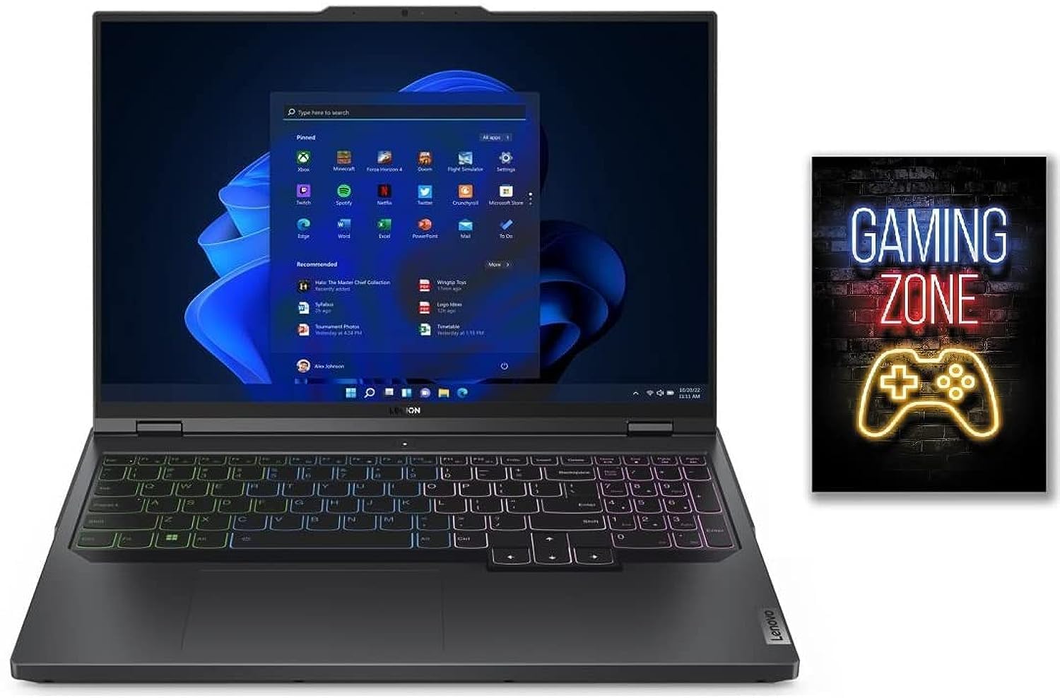 Lenovo2023 Latest Lenovo Legion Pro 5 Gaming Laptop 16" WQXGA 165Hz Display Core i9-13900HX 24 Cores 64GB 1TB SSD NVIDIA RTX 4070 Graphics 8GB RGB Backlit Eng Key WIN11 Grey With Neon Game Quotes