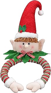 RWUDV Christmas Snowman Tree Topper Plush Top Hat Snowmen Treetop Hugger Unique Decoration for Christmas Holiday Winter Party Home Festive Decor (Christmas Elf Style)