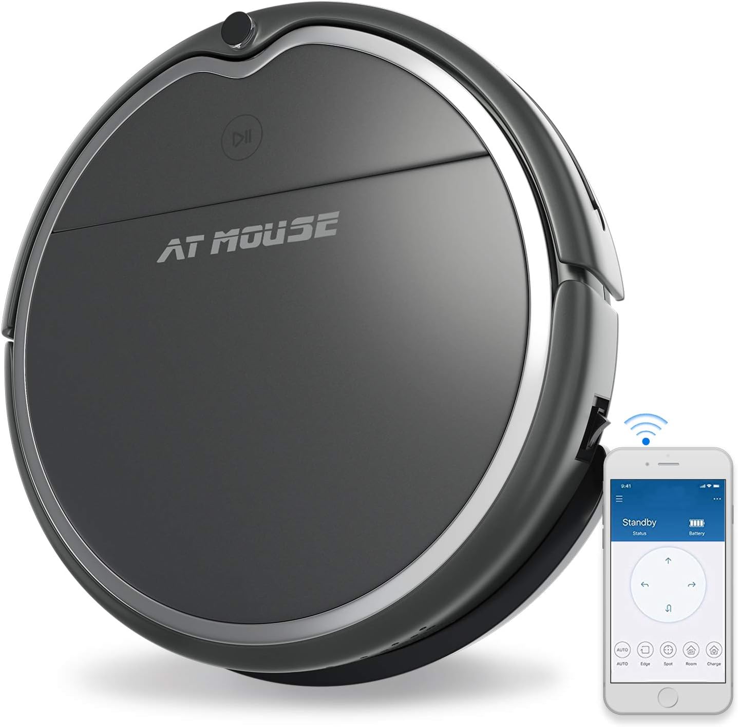 Robot Vacuum Cleaner with Strong Suction, Alexa Connectivity, App Controls, Self-Charging, Water Tank and Mop, Robotic Vacuum Good for Pet Hair, Hard Floor and Low Pile Carpet