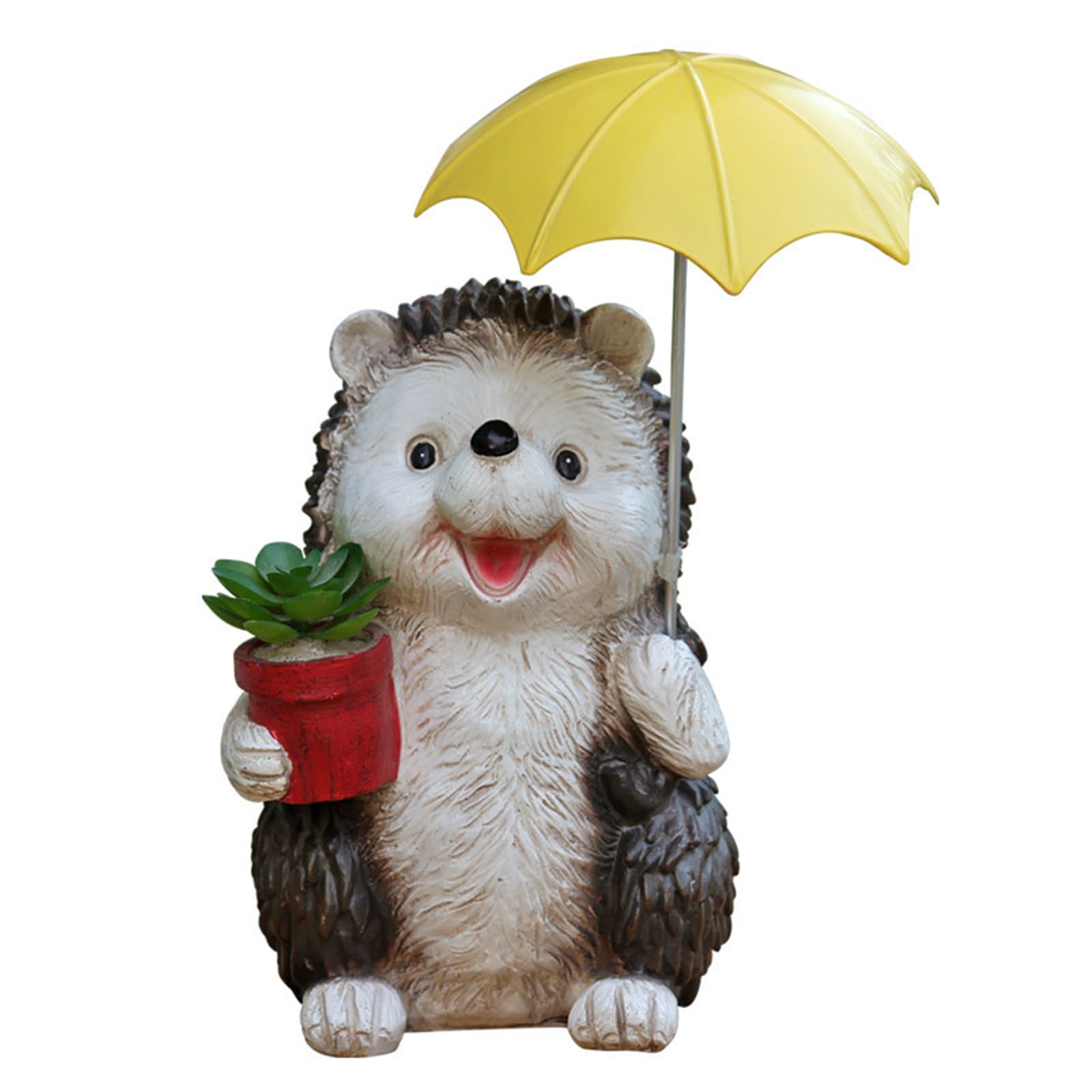 Niedliche Tiere Figuren, Igel mit Regenschirm Statue Harz Garten Ornament für Außen Balkon Geburtstag Hochzeit Halloween Party Tischdeko
