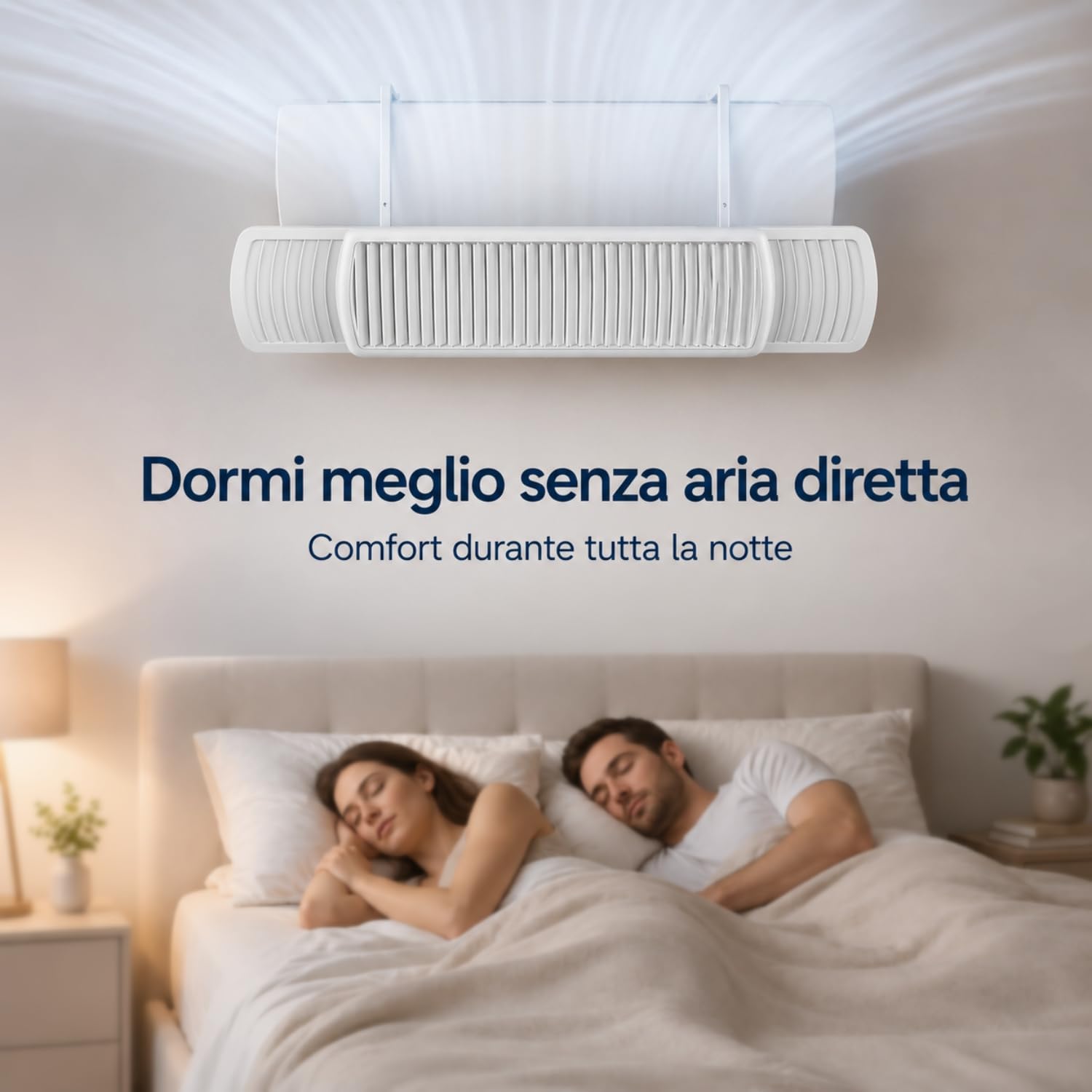 Deflettore Condizionatore, Deviatore Aria Condizionatore Regolabile Retrattile 60-95CM, Deflettore Condizionatore Universale Anti Soffiaggio Diretto ABS Bianco per Casa Ufficio Camera BANJEKT