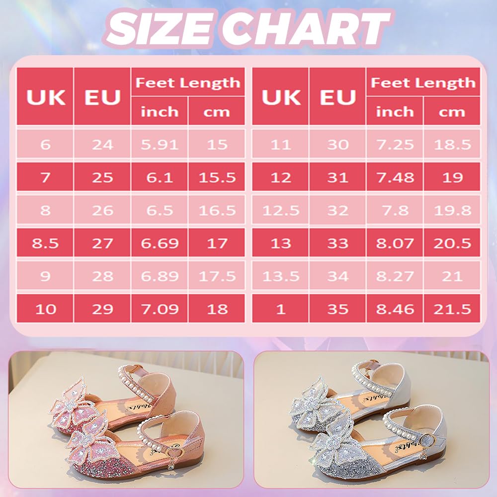 Scarpe da Principessa per Ragazze Mary Janes Bambina Scarpe Cosplay con Paillettes Eleganti per Cerimonia Festa Cosplay Matrimoni