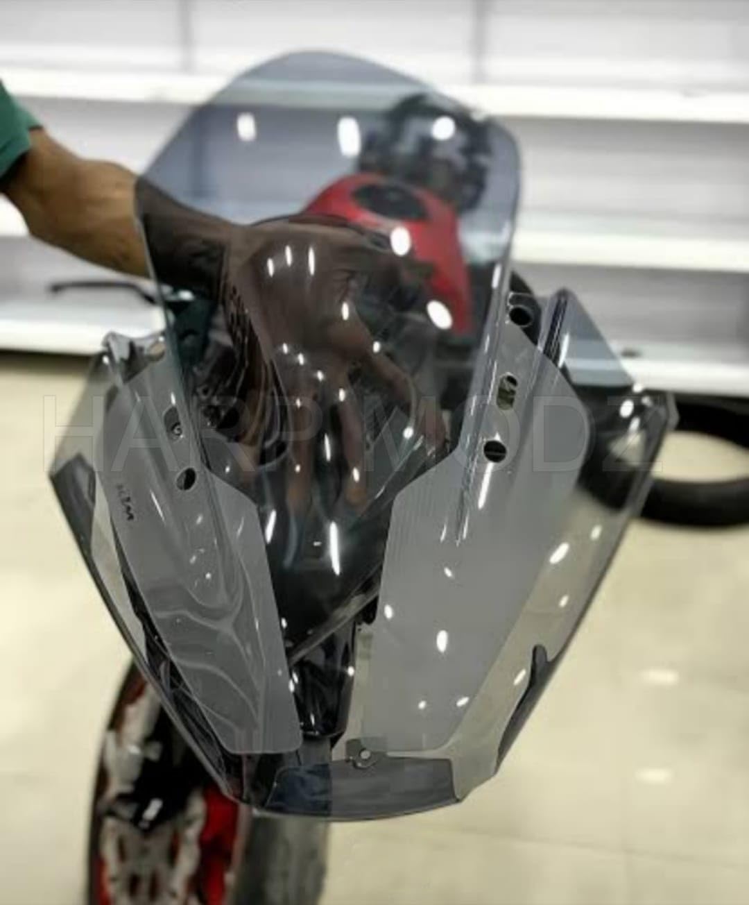 Light Smoke Black Color Powerpart Visor Windshield Wind Deflector Headlight Closed Engraved Compatible for KTM RC 125 RC 200 RC 390 (Direct Fit)-image-17