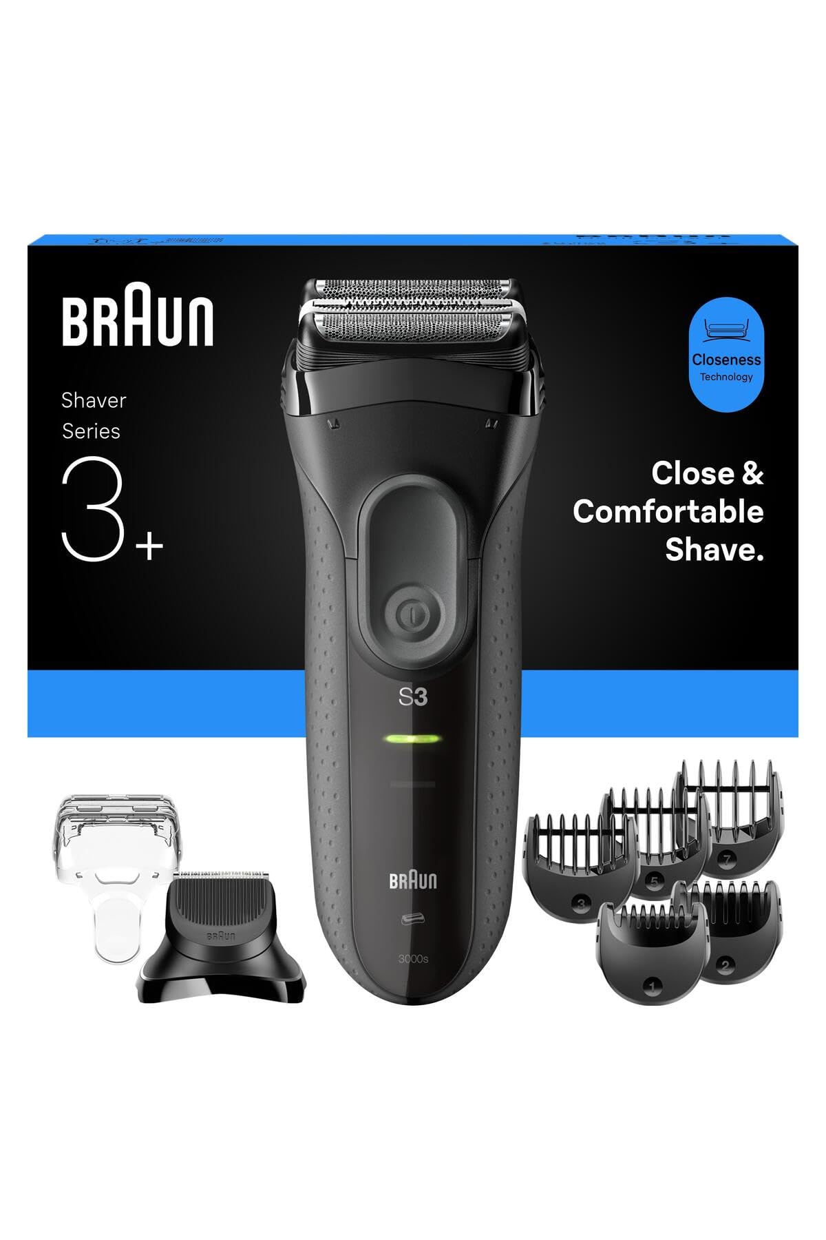 Braun Elektrorasierer Series 3 3000BT, grau