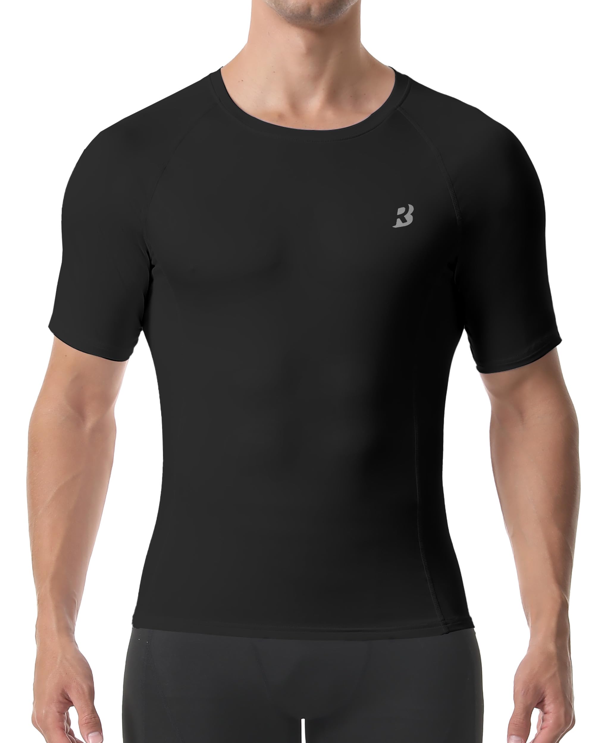 1/3er Pack Kompressionsshirt Herren Kurzarm Baselayer Sportshirt | Elastisch, atmungsaktiv und schnelltrocknend. Das perfekte Funktionsshirt für Fitness, Training, Laufen und Gym Workouts.