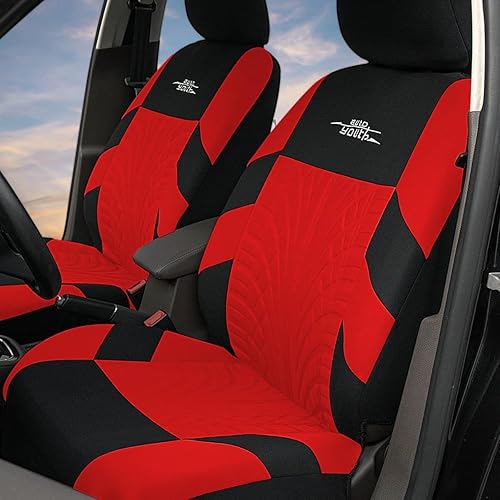 Miniatura 2 de AUTOYOUTH - Juego completo de fundas color rojo para asiento de vehículo, fundas de asiento delantero con funda de asiento dividido para automóviles