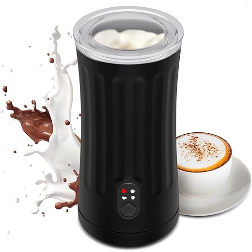 Milk Frother, Electric Milk Frother and Steamer 4 in 1 Automatic Coffee Steamer Frother, Warm and Cold Foam Frother For Coffee,Latte, Cappuccino, Macchiato, Hot Chocolate