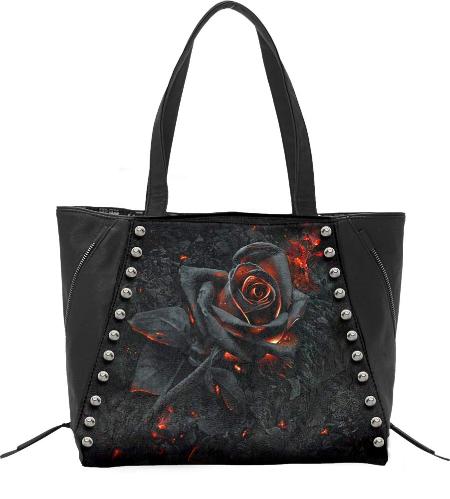 Spiral - Burnt Rose - Tote Bag - PU Leather Studded