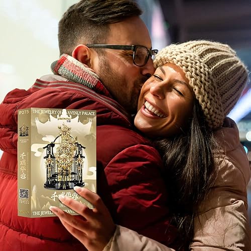 Miniatura 8 de Piececool Soporte de madera negro para modelos de metal 3D, manualidades de bricolaje, conjunto de joyas chinas, kits de construcción de modelos,