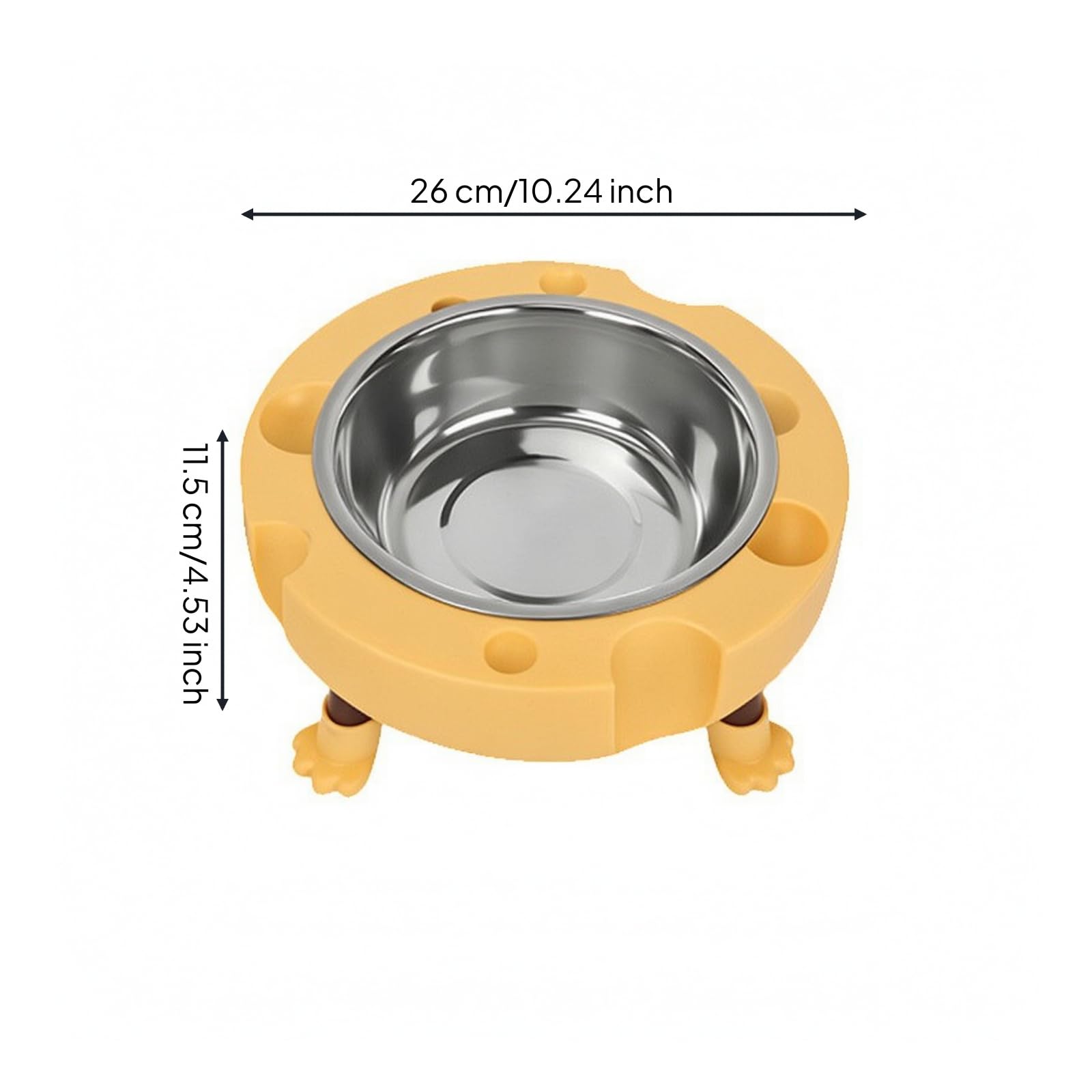 Comedero para Mascotas | Desmontable, Comedero con recipientes Acero Inoxidable, Plato, para Cocina, Perros, Naranja