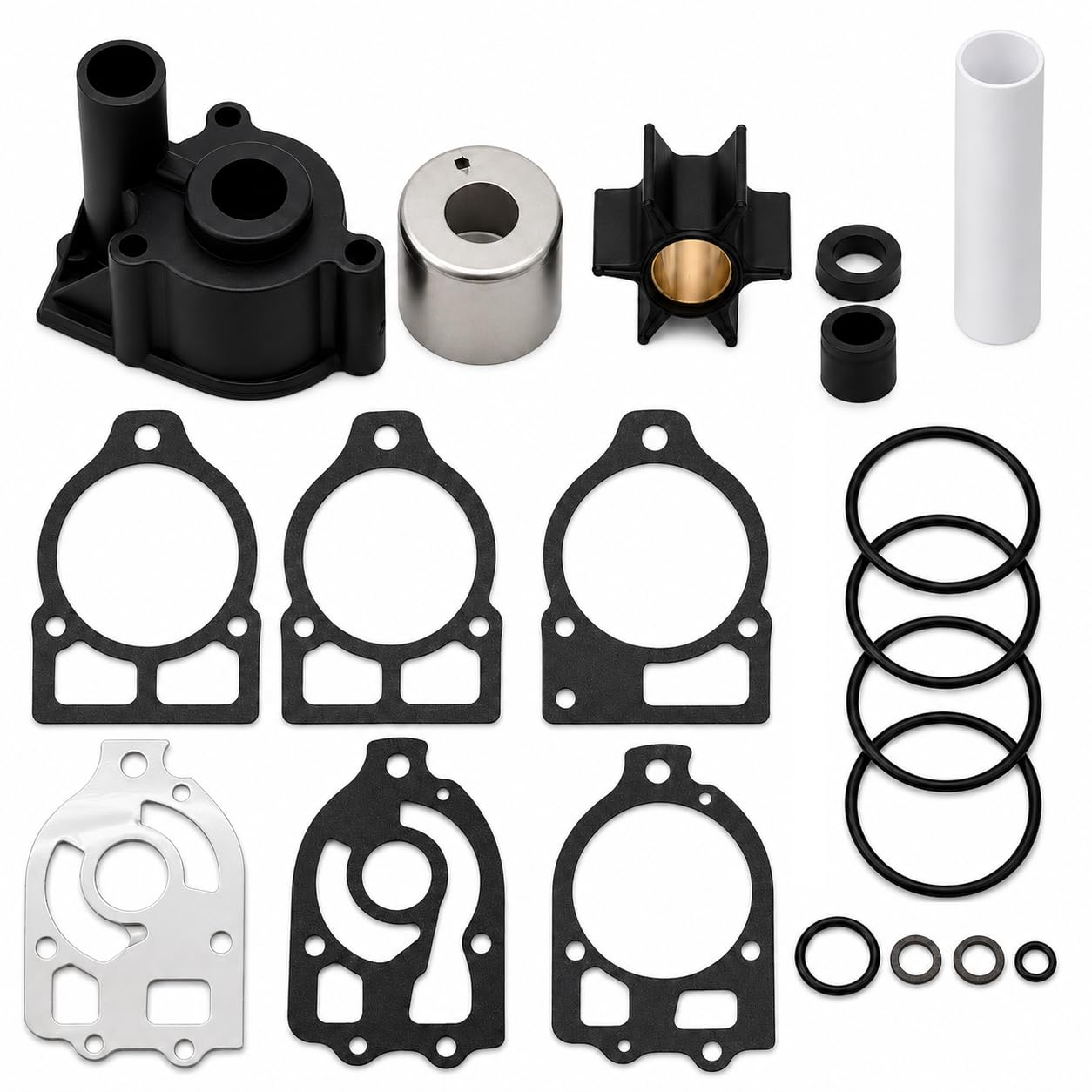 Water Pump Impeller KIT for 65 75 80 85 90 100 110 115 135 140 150 175 200 220HP Mercury Mariner v6 MERCRUISER Alpha ONE GEN 1, R, MR, PRE Alpha