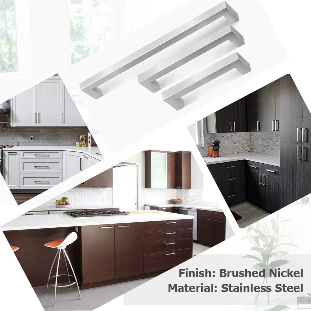 Exсluѕіvе Dіѕсоunt 60% Prісе homdiy 25 Pack 10 Cabinet Handles Brushed Nickel Drawer Pulls - HDJ12SN Stainless Steel Kitchen Drawer Pulls Modern Square Bar Pulls for Cupboard Doors
