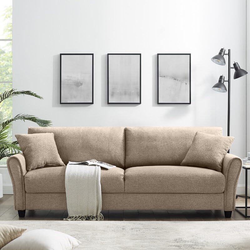 Image of 3 Seater Lceola Premium Fabric Sofa |Stylish And Comfortable Living Room Furniture| Heavy Quality Sofa And Builtin| Throne Of Comfort, Black