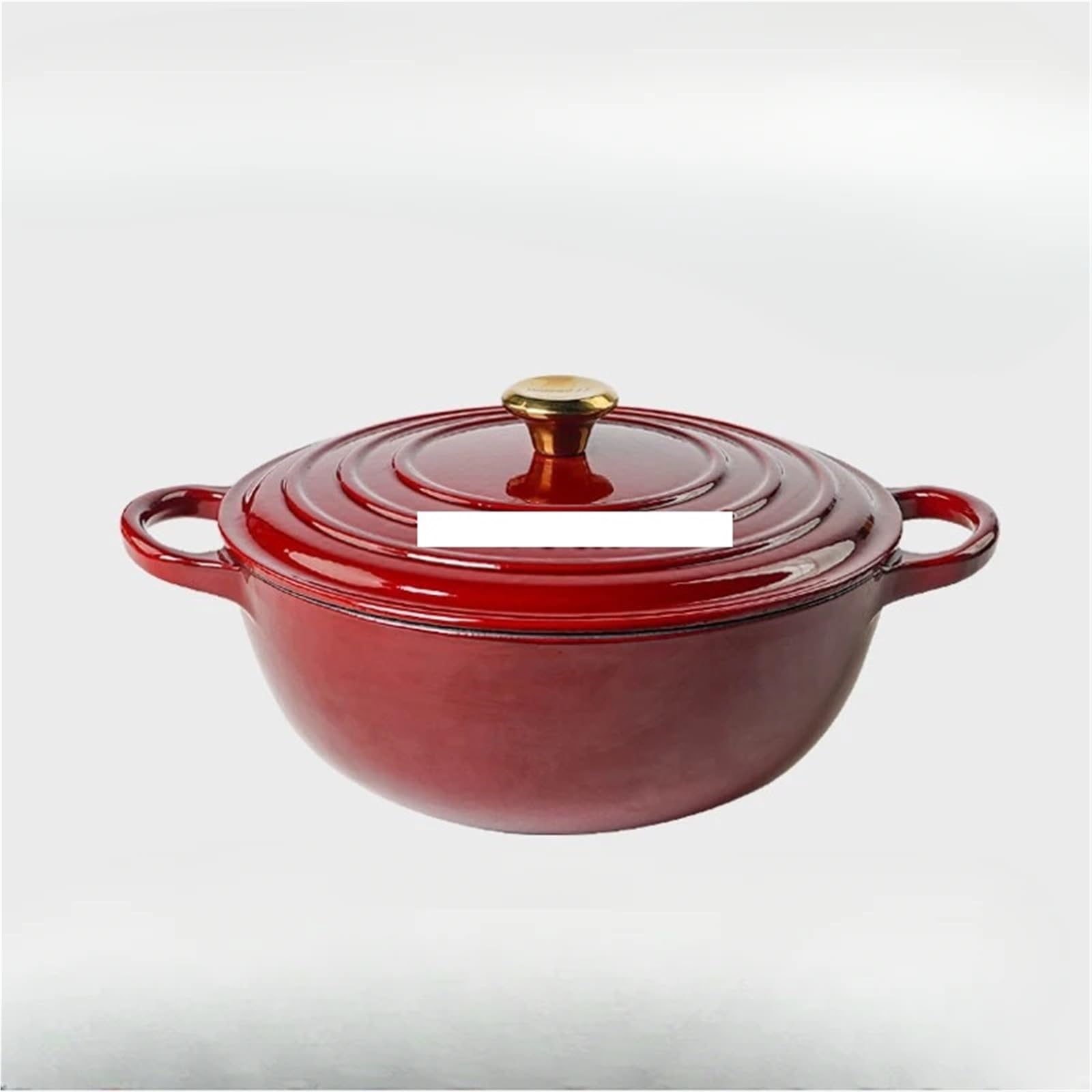 Olla De Hierro Fundido Hermosa olla de hierro fundido esmaltado, Home Mama, multifuncional for sopa y estofado, cazuela antiadherente duradera(Red)
