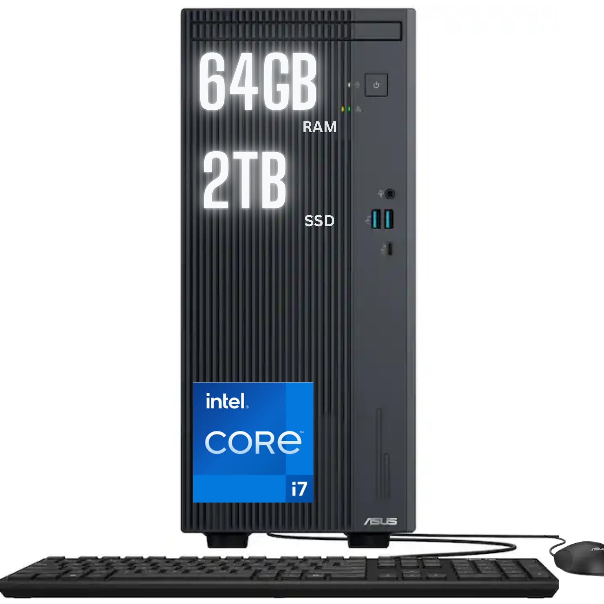 ASUS V500 Business Tower Desktop Computer • 10-core Intel Core i7-13620H Processor • 32GB DDR5 • 1TB SSD • Office 365 for The Web • HDMI + DisplayPort