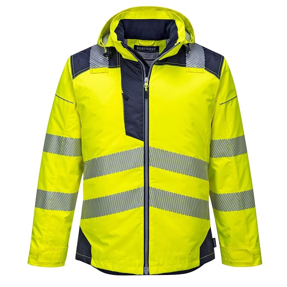 Portwest Yellow Pw3 Hi Vis Winter Jacket 2XL /Navy