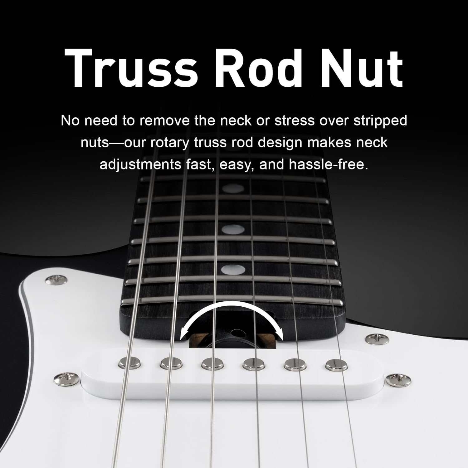 Sonicake Electric Guitar, 39" Beginner Electric Guitar, Classic SSS Pickup, Tremolo Bridge, Full-Size Lightweight Body, Rounded Fret Ends, Heel Adjustment Truss Rod (Black)