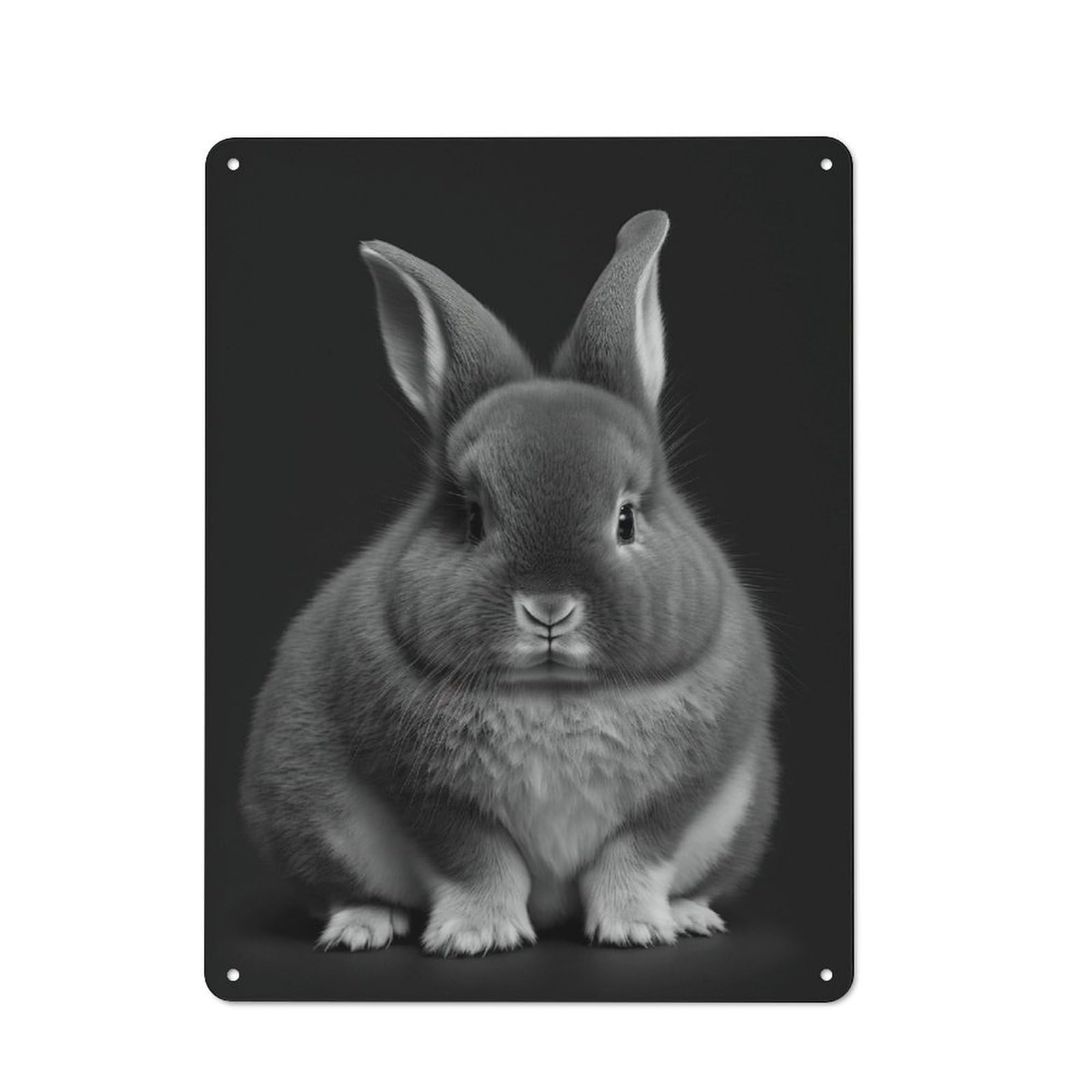 Junmoney Style-8 Barn Style Farmhouse Metal Sign 40X30cm Featuring Portrait Of A Bunny, Cottage Wall Art For Kitchen, Cottage, Porch Or Garden Room