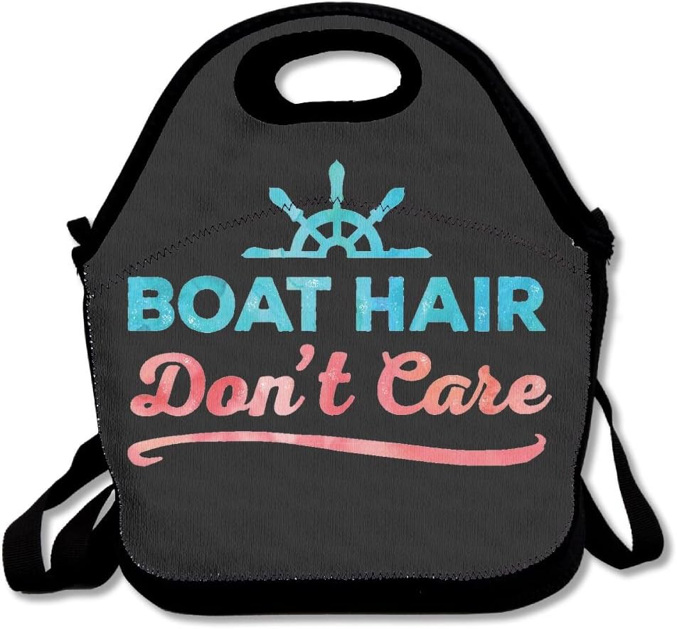 JingleBoo Boat Hair Don't Care Lunch Tote Bag For Men Women Kids