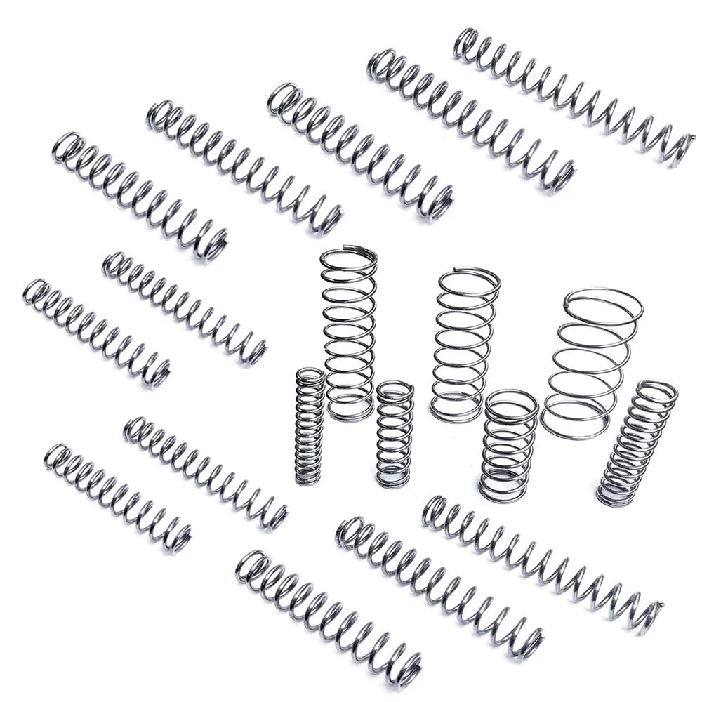 PATIKIL Compressieveer, 0,8 mm draad diameter x 8 mm buitendiameter x 20 mm L, 10 stuks 304 roestvrijstalen mechanische verlenging, kleine veren en penveren, assortimentset voor winkel en