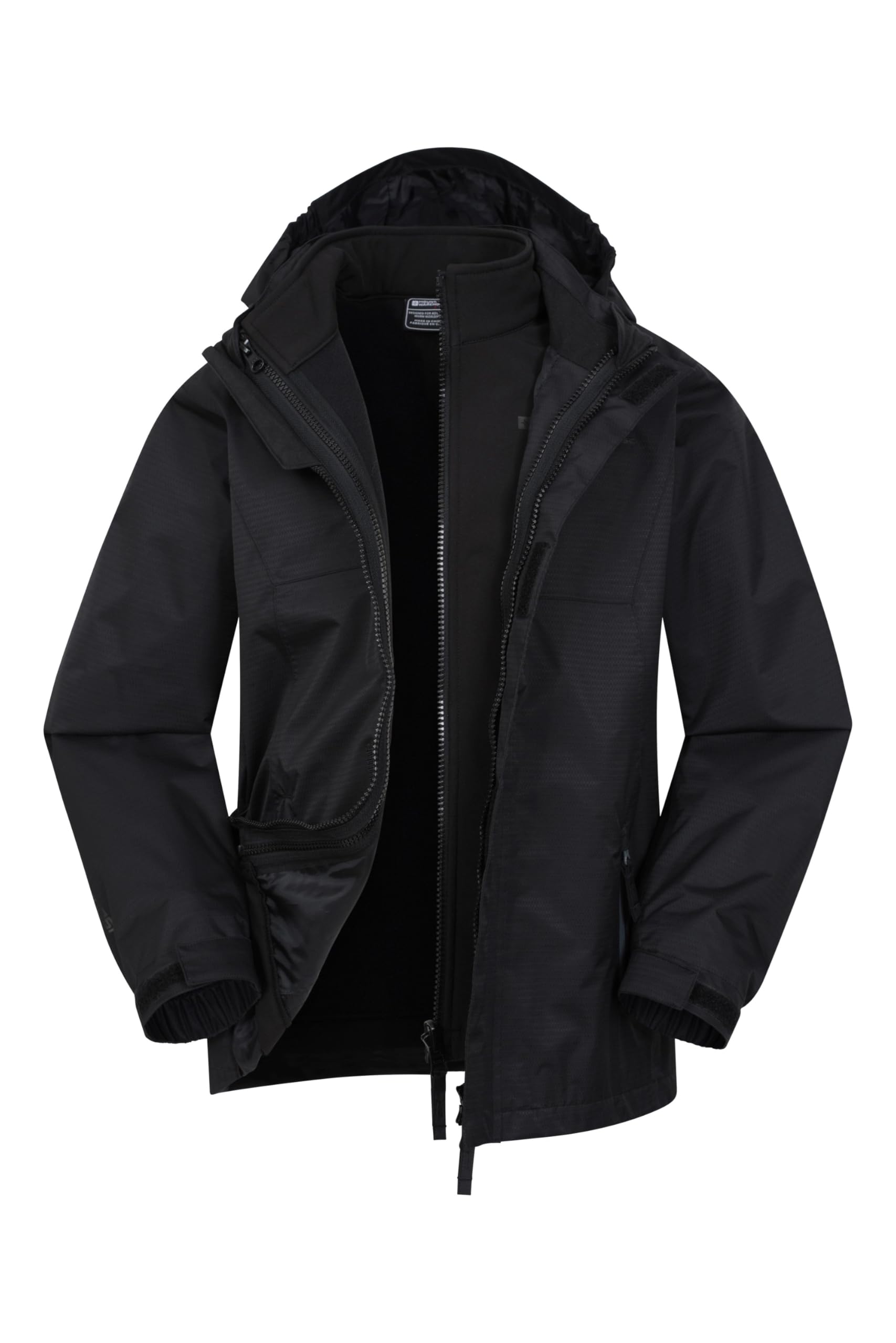 Mountain Warehouse Veste 3 en 1 Bracken Melange pour Enfants - Manteau imperméable, Respirant, Coutures étanches, Doublure en Maille - Printemps été