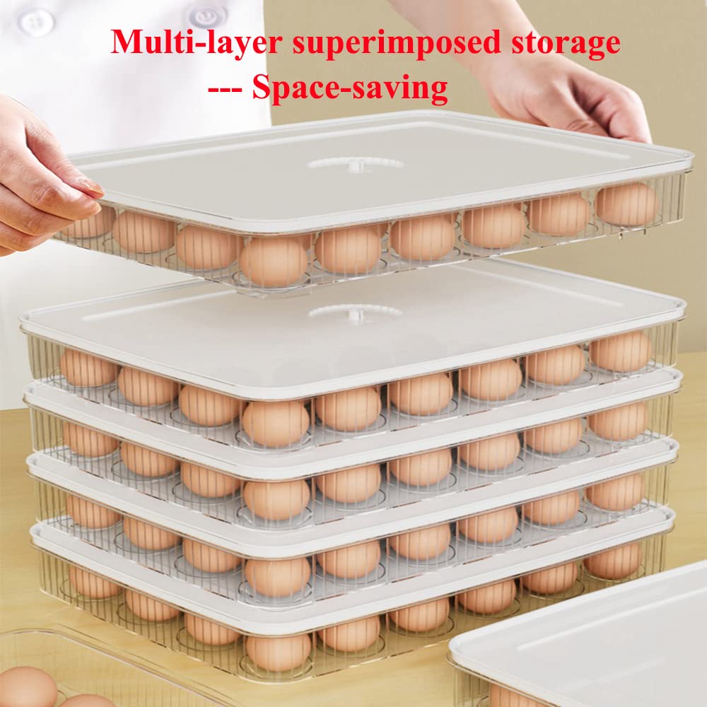 2 stuks transparante eierdozen, 10 eieren, opslag, koelkast, draagbare eierhouder, opbergdoos, eierdoos voor keuken, koelkast en transportbox
