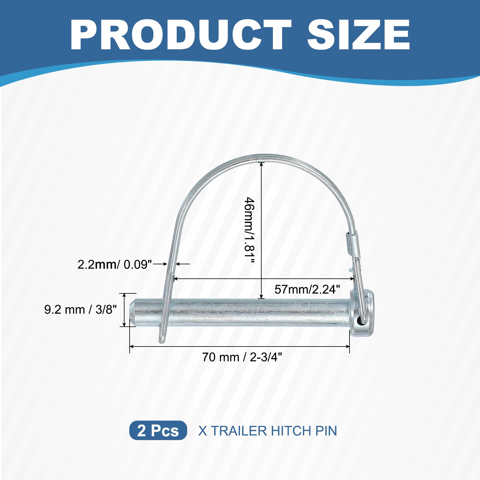 YELARXI Trailer Coupler Pin, Pto Shaft Locking Hitch Pin, Fitting for (Farm Trailers, Wagons Towing, Garden Lawn Equipment - Image 2