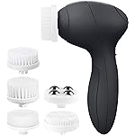 Facial Cleansing Brush Face Scrubber Exfoliating Cleaning Skin Care Cleanser Wash Women Girls Electric Beauty Powered Exfoliator Skincare Spin Tools Scrub Washer Self Care by VISOFO (Onyx)