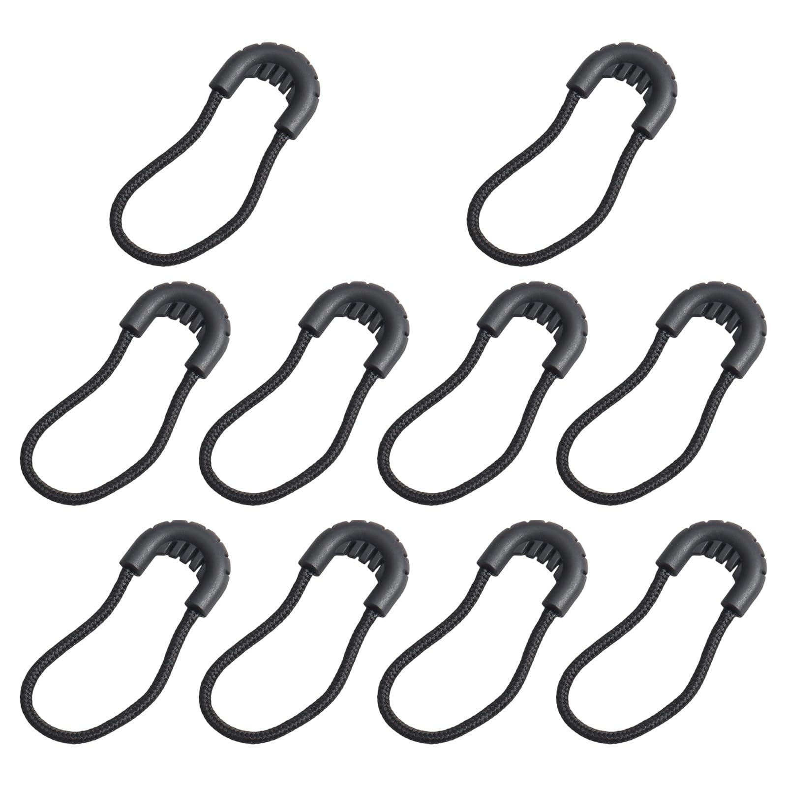 NVOQILIN 10PCS Replacement Zipper Pulls Tab Silicone Zipper Pull Cord Extender for