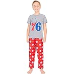 Ultra Game NBA Official Youth 2 Piece T-Shirt & Lounge Pants Pajama Set, Philadelphia 76ers, Boys Sizes, 10-12