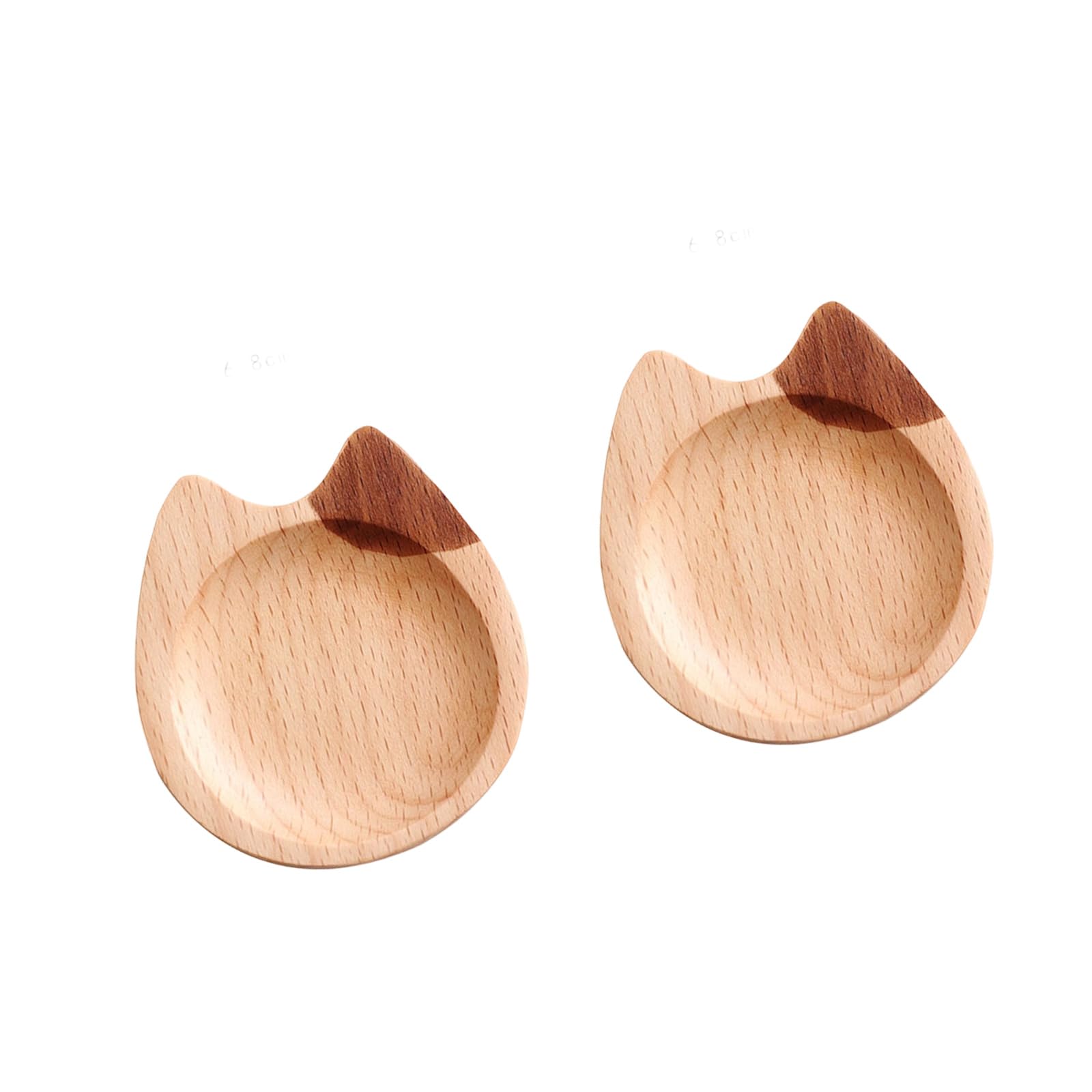 Hredyqw 2Pcs Wooden Cats Shaped Sauce For Sushi Dumplings Japanese Kitchen Condiment Bowl Appetizer Plates