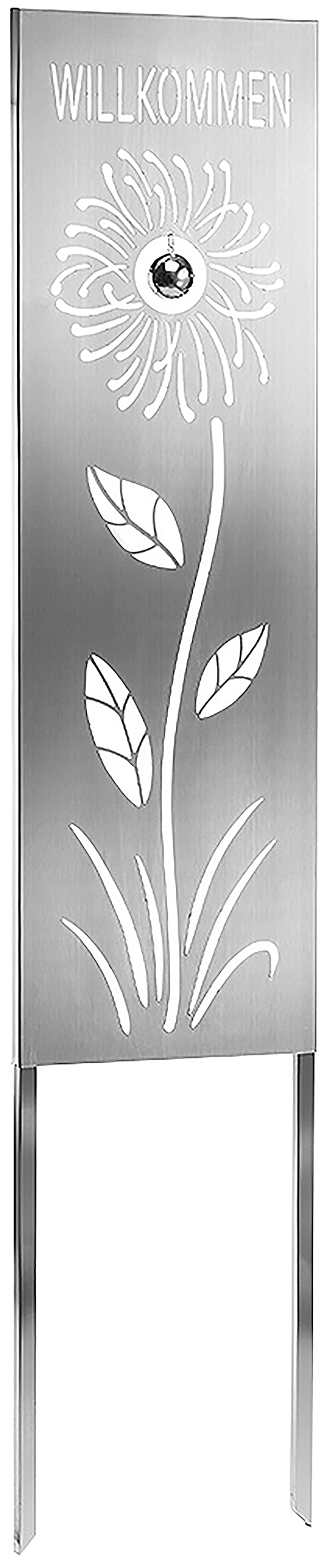 Kobolo Gartentafel Sunflower 117cm Metall 117 cm Silber