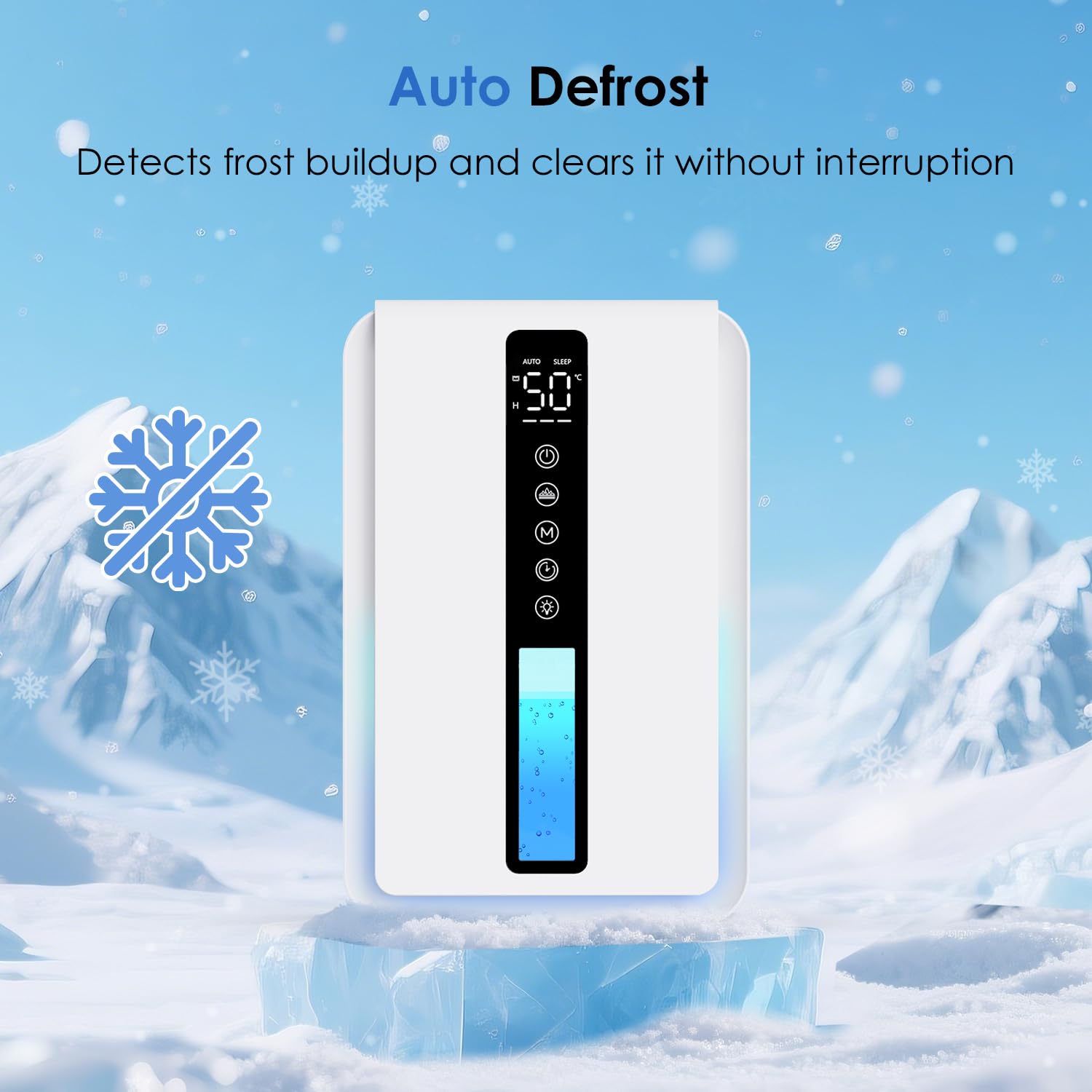 Deumidificatore Casa con 2500ml, Deumidificatore Casa Muffa con Modalità Sospensione e Timer 6-48 Ore, Controllo Umidità Automatico (≥50% RH),7 Luci RGB, Protezione da Overflow, Defrost Automatico