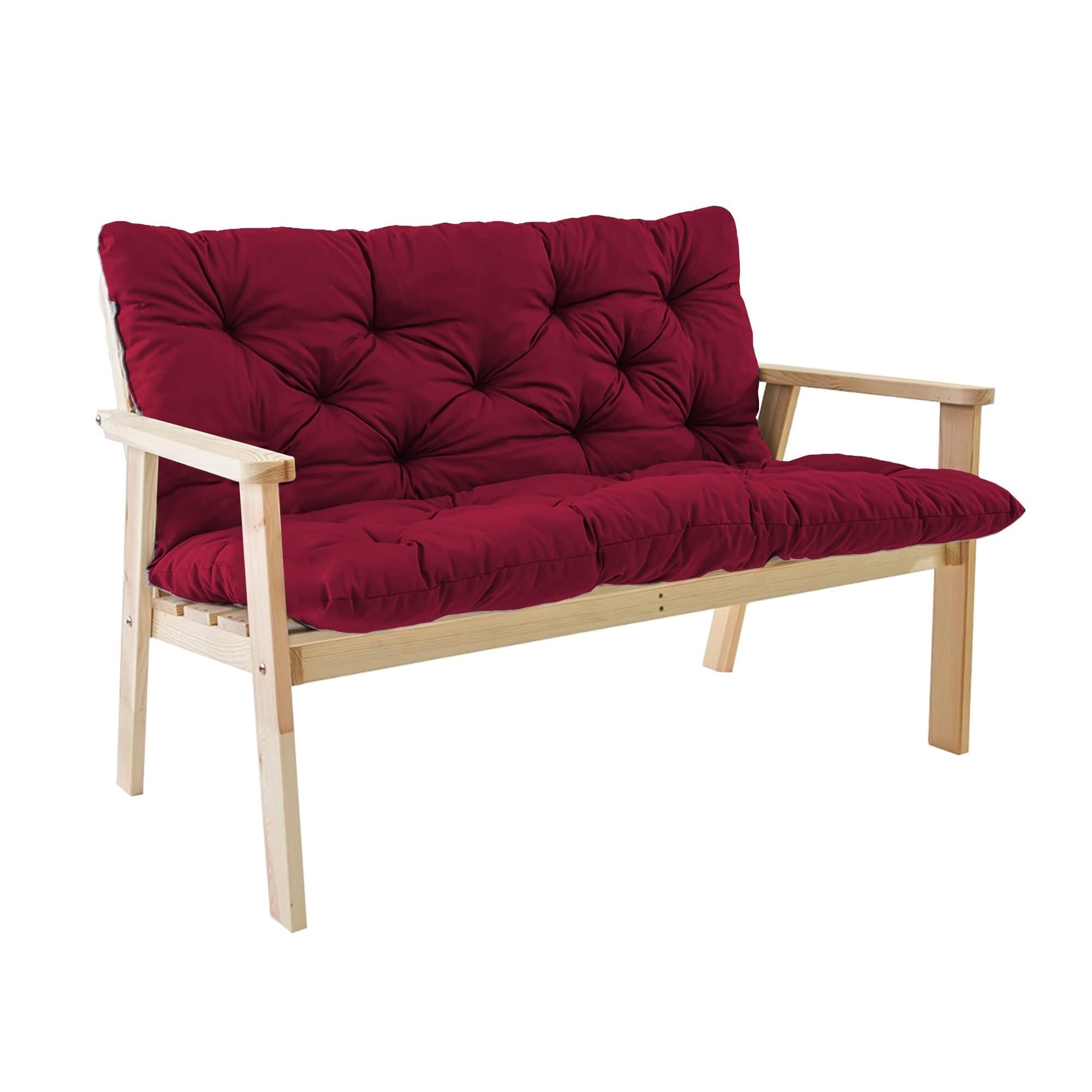 Housse anti-dérapante épaisse avec coussin de jardin bordeaux de 3 pouces haut de gamme