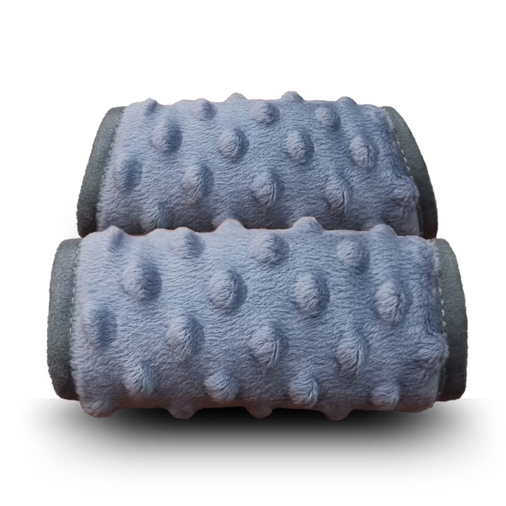 DODO NICI car seat Strap Cover for Baby, seat Belt Cover Cushion, Belt Pads fit Baby Carrier/Pushchair/Stroller, Cozy Peace Dotted Minky, Solid Grey