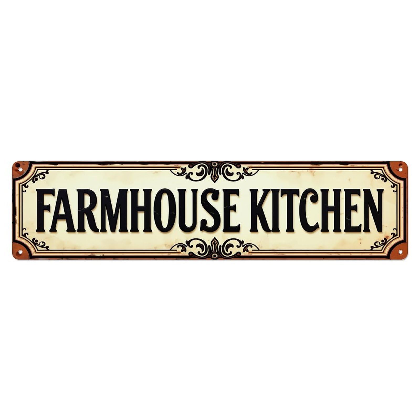 Farmhouse Kitchen Sign Pattern Metal Tin Sign Plaque