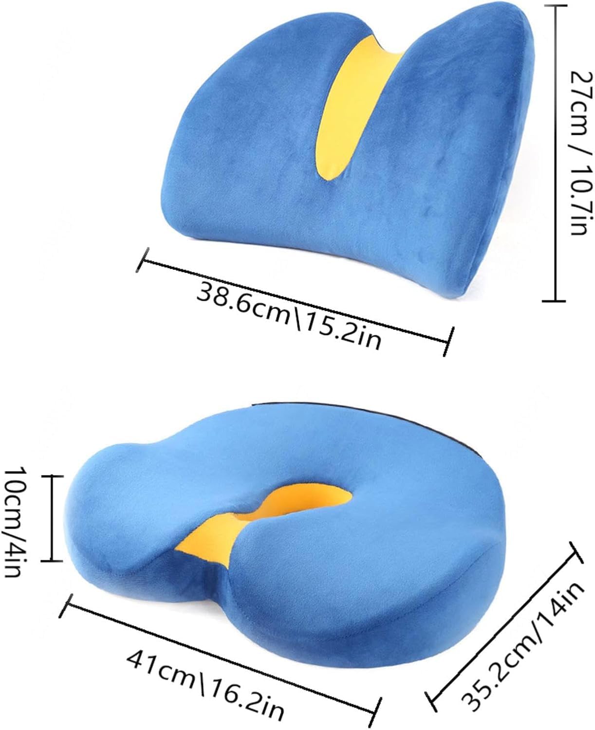 Cuscino ergonomico in memory foam per sedia e auto, design traspirante, cerniera staccabile, supporto per fianchi e vita, sollievo dallo stress per ufficio e viaggi