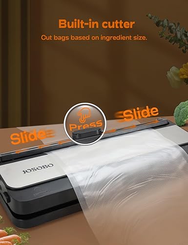 Miniatura 6 de Máquina selladora al vacío de alimentos, sellador al vacío para almacenamiento de alimentos secoshúmedos, máquina selladora de aire compacta con