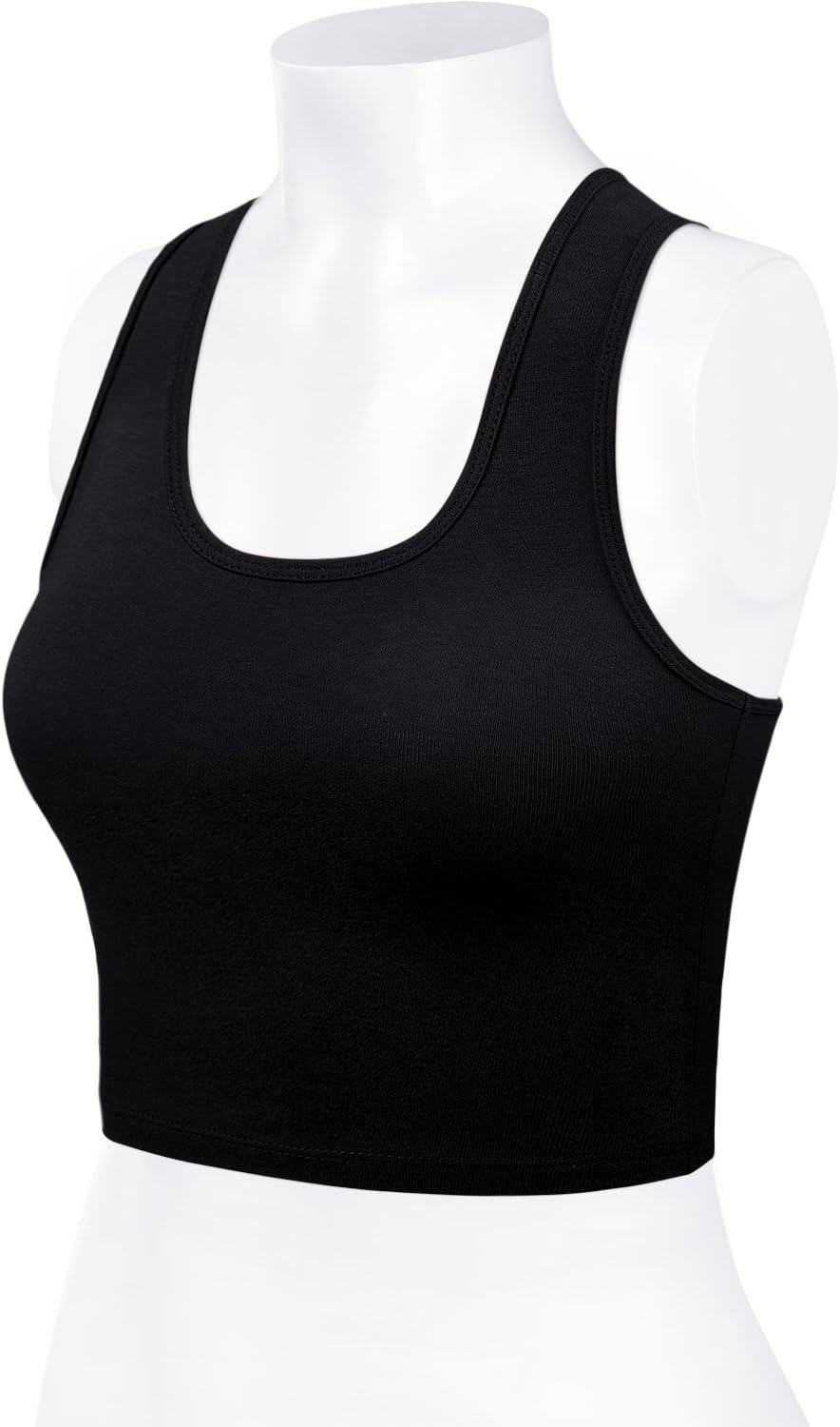 Women Sleeveless Racerback Crop Camisole Tank Tops Cotton Basic Shirts - Image 5