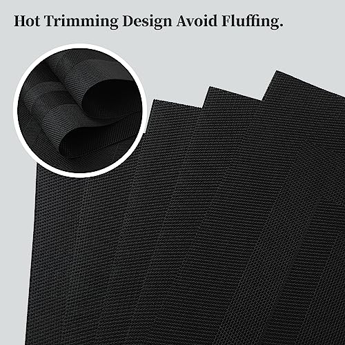 Leetaltree Black Frame Placemats Set of 12 - Heat Resistant Non-Slip Place mats for Dining Table, Washable Durable PVC Vinyl Woven Table Mats(Black Frame, 12) by Leetaltree - Used condition - Image 3